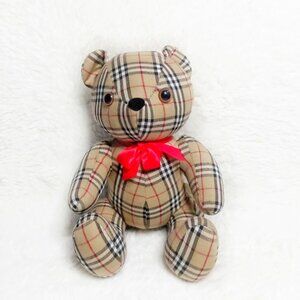 Vintage Burberry Nova Check Plaid Teddy Bear Plush